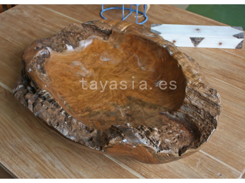 Artesania-Bandejas-Cuenco frutero raiz teca 39x9cm